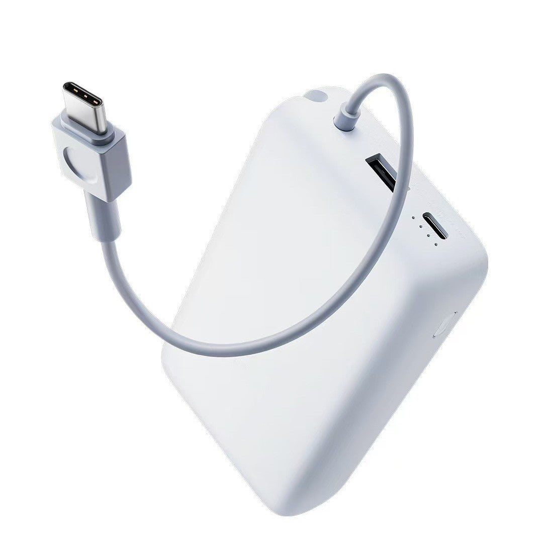 Compact portable High-capacity power bank with integrated charging cables and matte soft-touch finish Kalsten