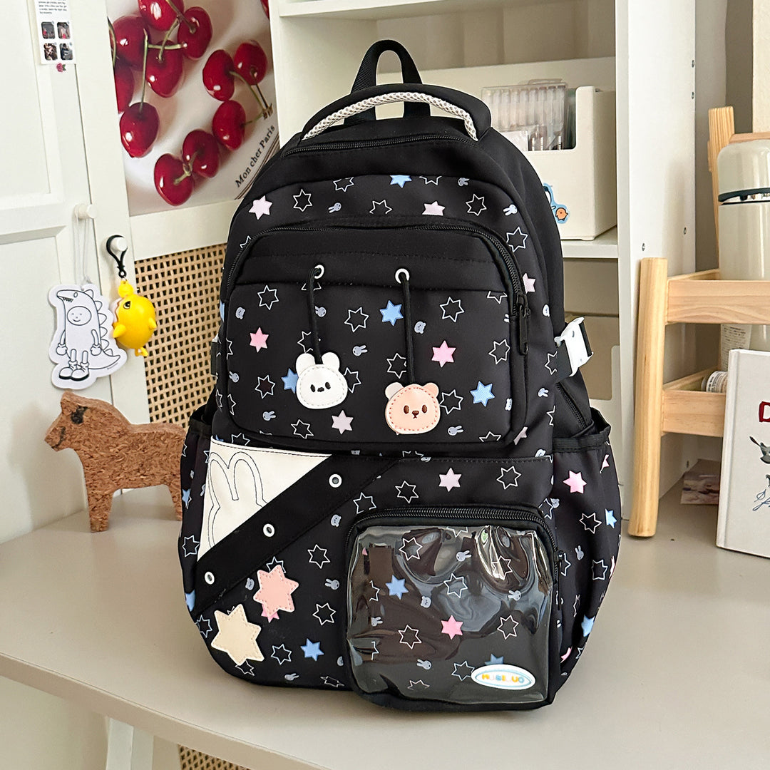 Playful Embroidered Star-Themed Backpack Kalsten