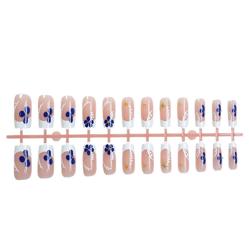 Artistic Floral Press-On Nail Art Kalsten