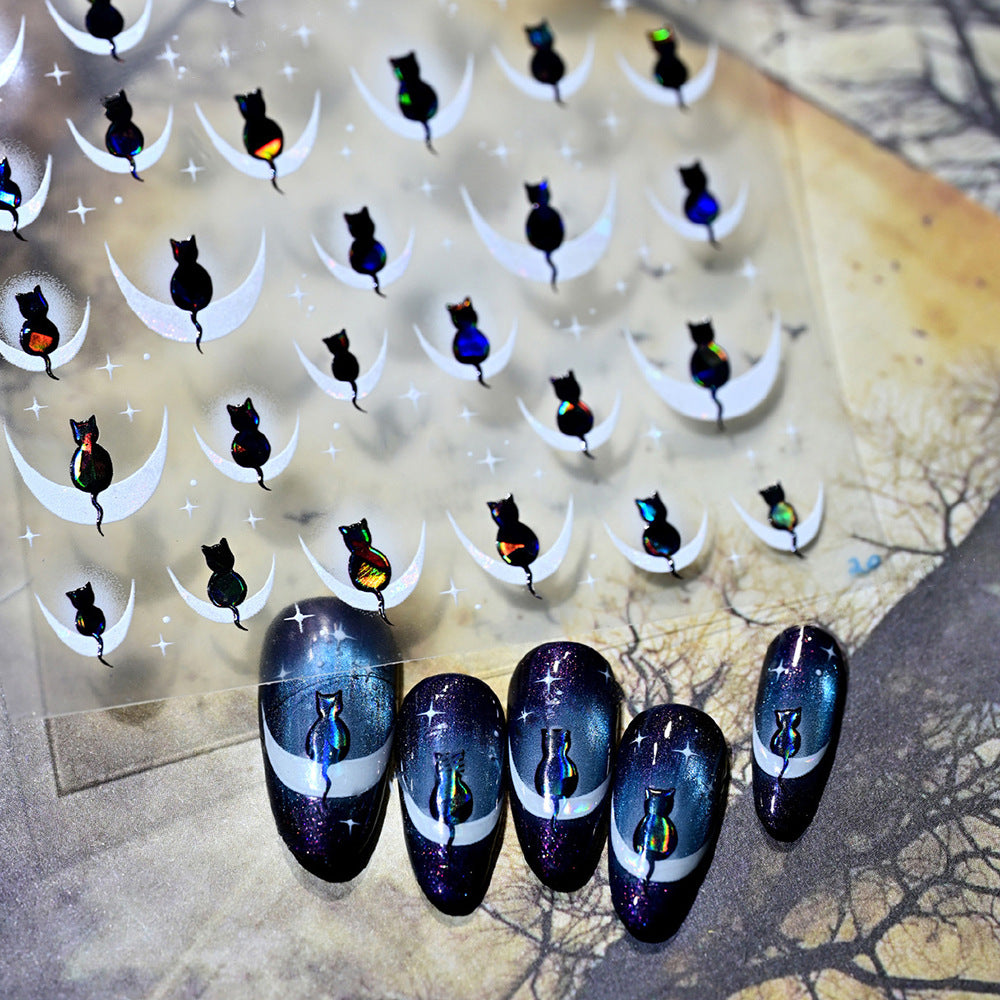 Cat-Themed Nail Art Stickers