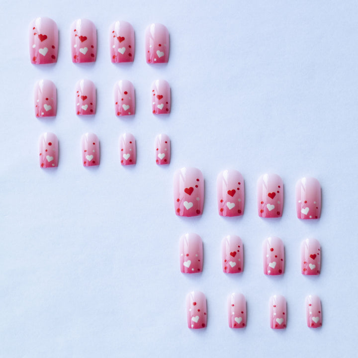 Heart-Themed Acrylic Nail Design