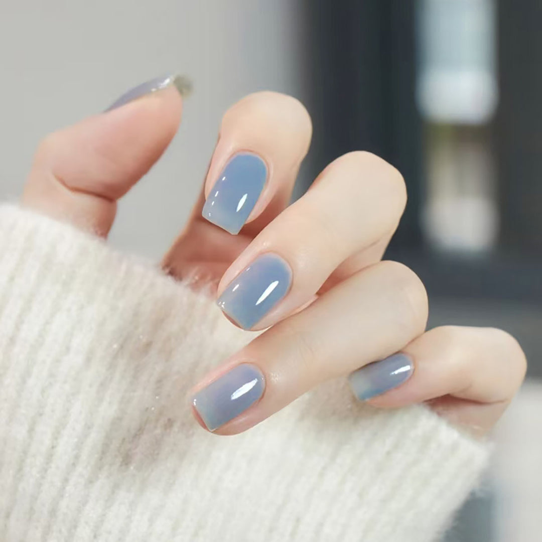 Premium Glossy Square Press-On Nails