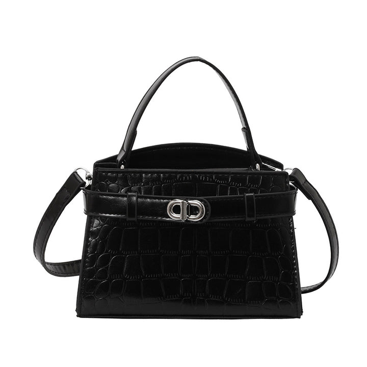 Croc-Embossed Structured Handbag