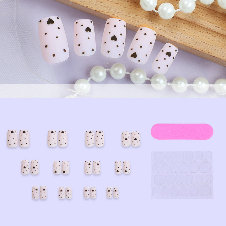 Chic Heart Pattern Press-On Nails kalsten