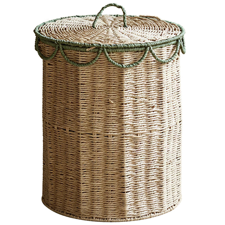 Natural storage basket with lid Kalsten