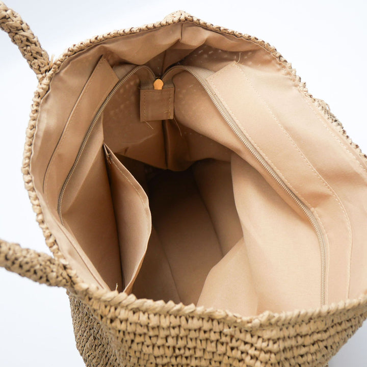 Handmade basket bag with unique fringe pendant Kalsten
