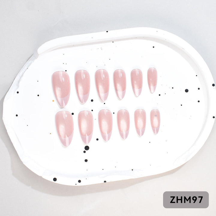 Artistic Press-On Nail Set with Cherry Blossom Design Kalsten
