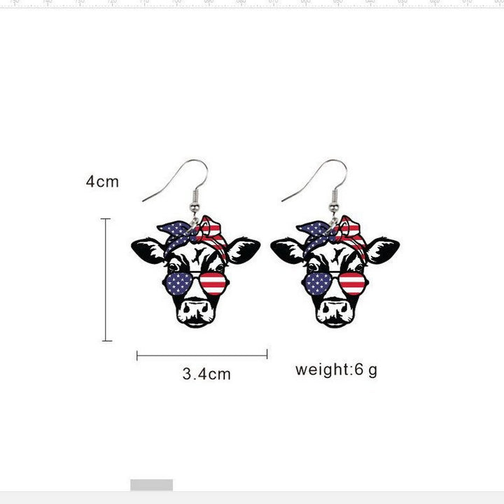 Women's eye-catching statement earrings can shape with flag motif Kalsten