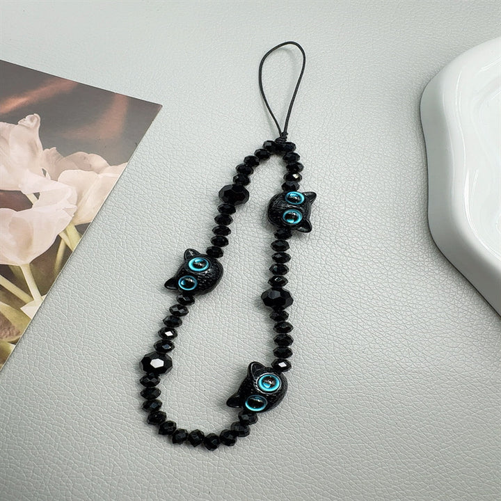 Charming Cat-Themed Beaded Eyewear Holder Kalsten