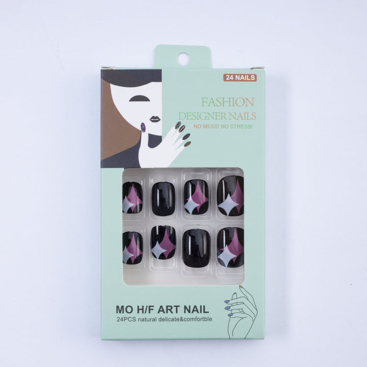 Artificial Nail Set with Modern Star Patterns Kalsten