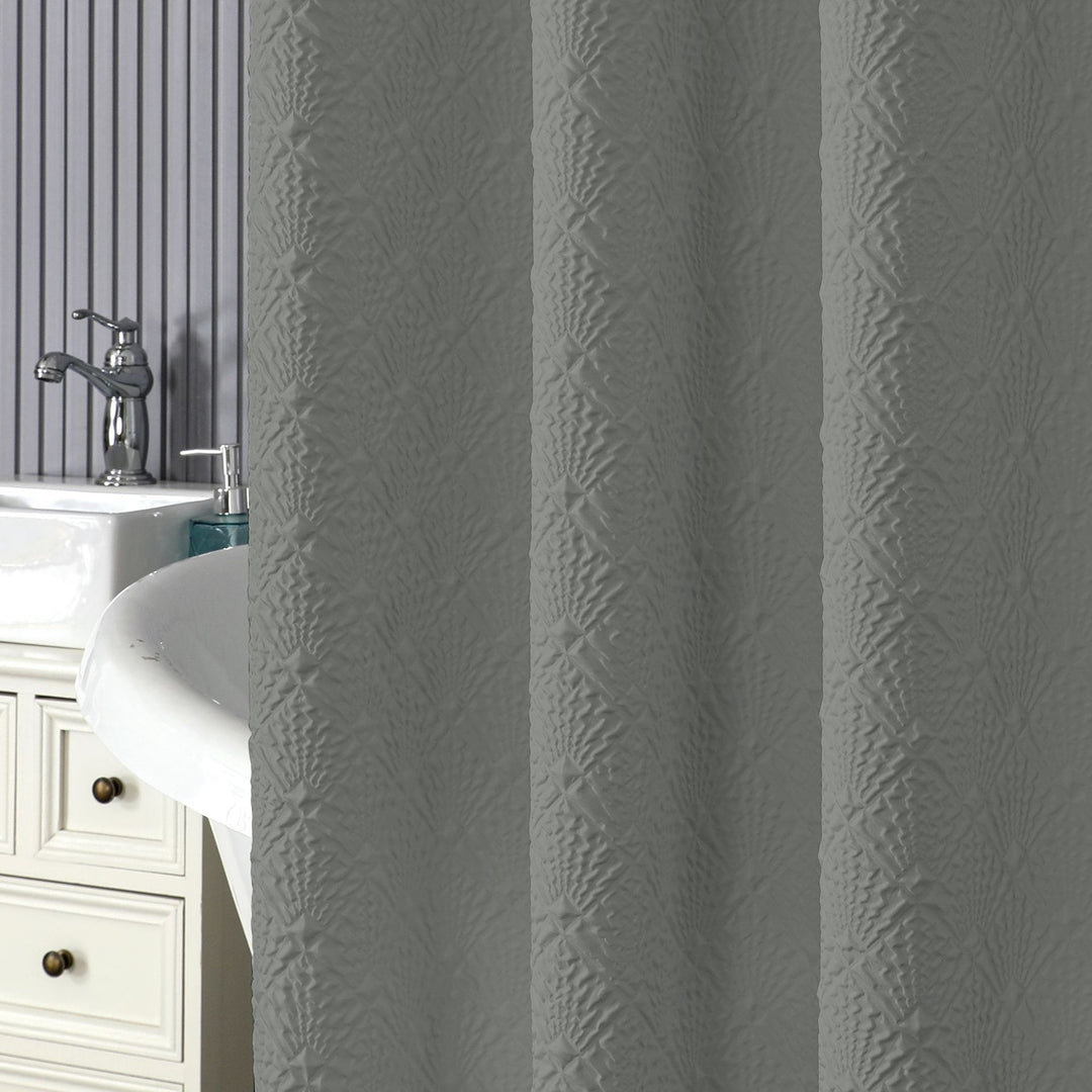 Textured Leaf Pattern Shower Curtain Kalsten