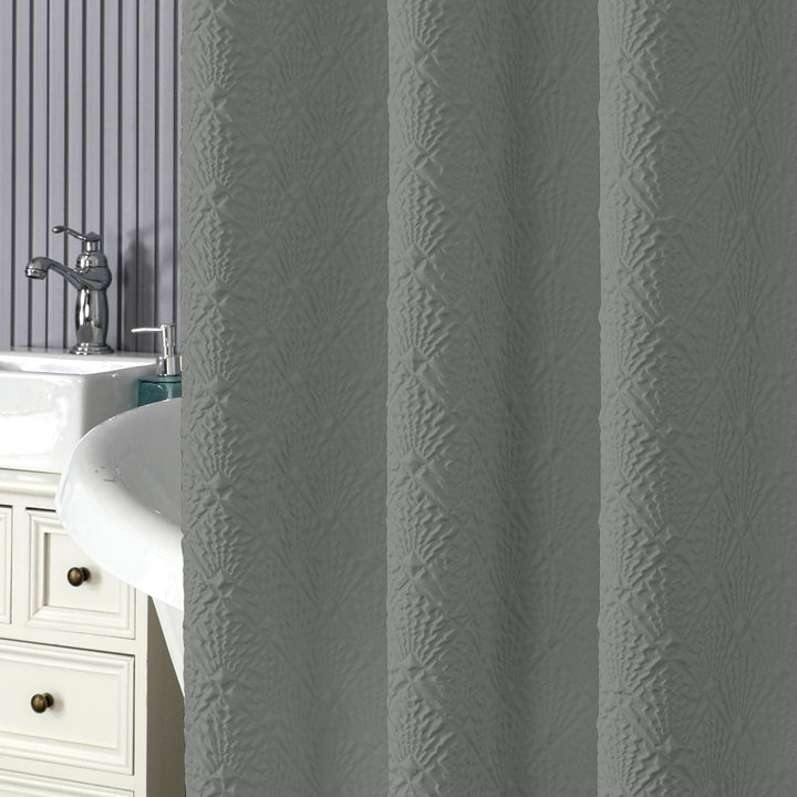 Textured Leaf Pattern Shower Curtain Kalsten