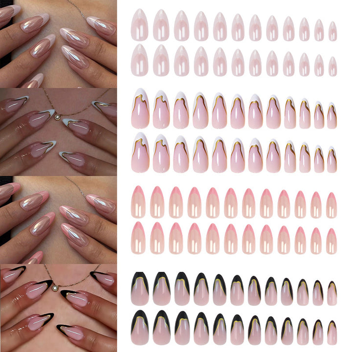 Artificial nail set with glamorous 3D flower appliqués and elegant color gradients Kalsten