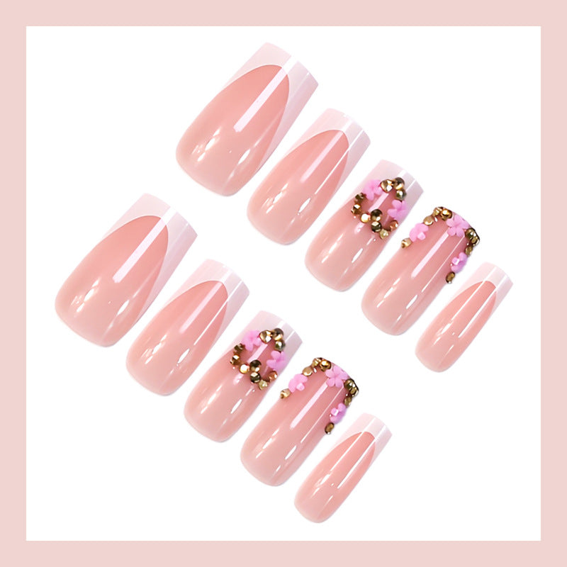 Nail art set with delicate flower and glitter accents Kalsten