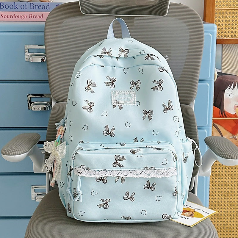 Feminine Bow-Patterned Casual Backpack Kalsten