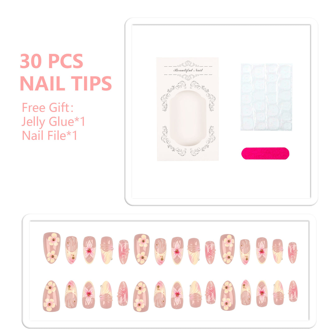 Decorative Floral Nail Tips
