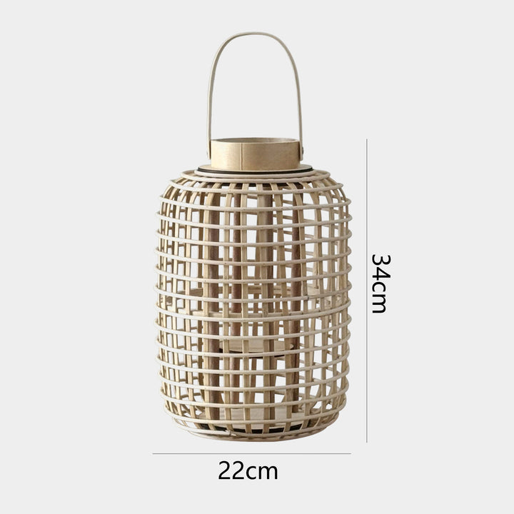 Rustic lantern made of woven material Kalsten