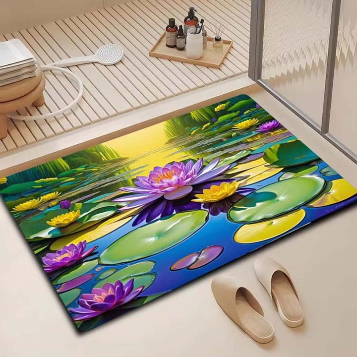 Floral Design Bath Mat