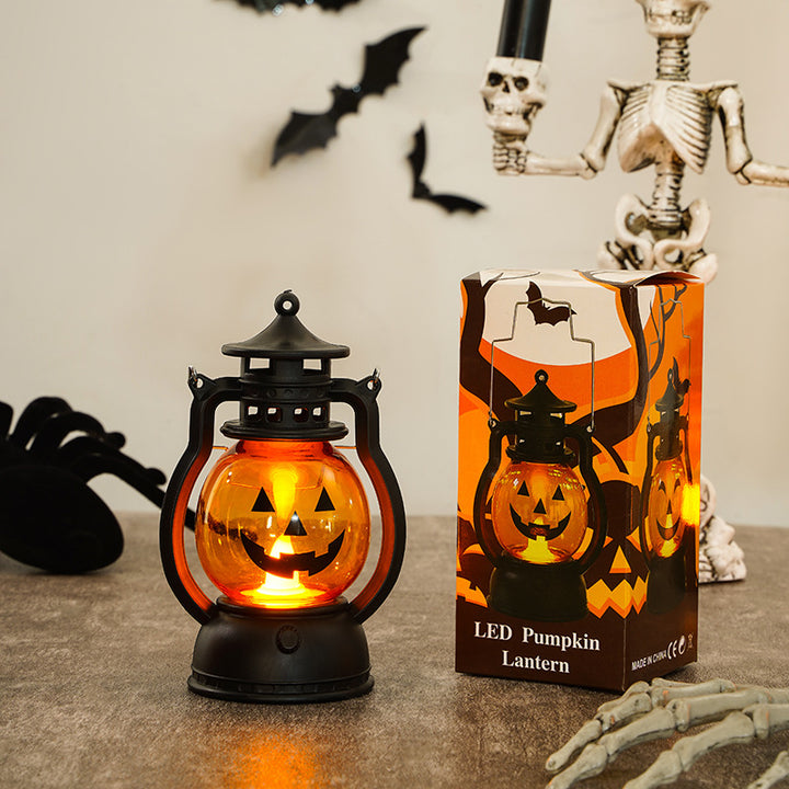LED Pumpkin Lantern Decorative Battery-Operated Halloween Tabletop Light