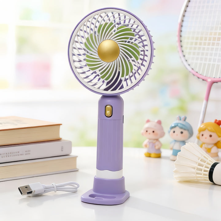 Women Portable Mini Hand Fan with USB Charging Function and Multiple Speed Levels Kalsten