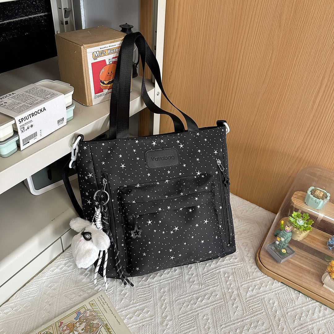 Stylish Multi-Compartment Backpack with Decorative Accents Kalsten