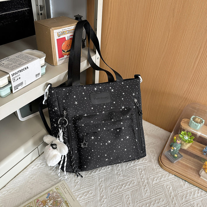 Stylish Multi-Compartment Backpack with Decorative Accents Kalsten