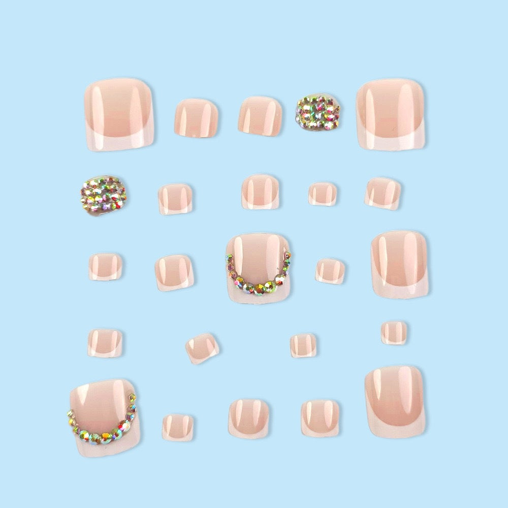 Premium Decorative Rhinestone Press-On Toenails Kalsten