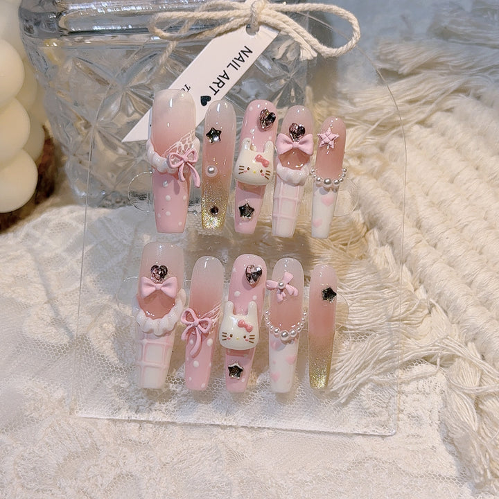 Playful Themed Press-On Nail Art Set