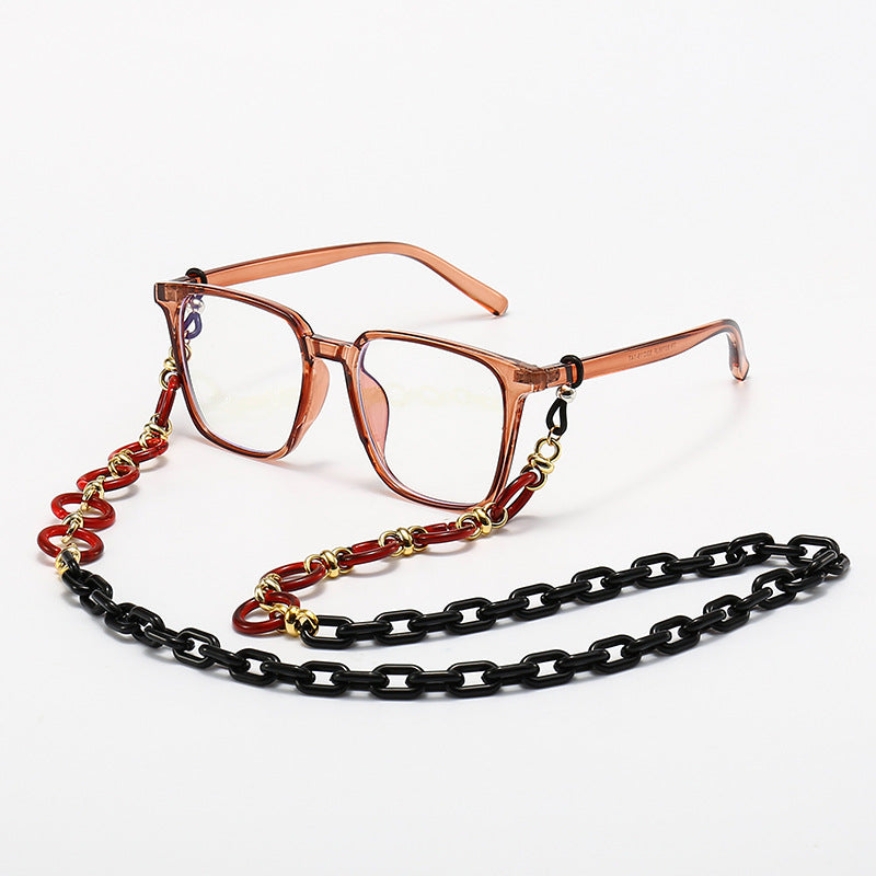 Fashionable Square Frame Glasses with Decorative Chain Kalsten