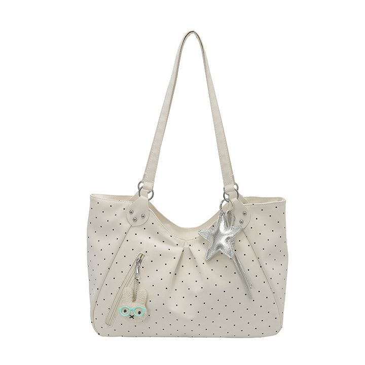 Polka Dot Pattern Shoulder Tote Bag