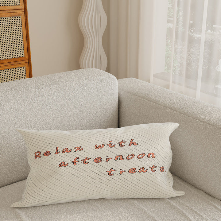 Cotton-Linen Kawaii Breakfast Bread and Coffee Illustrated Decorative Throw Pillow Cover
