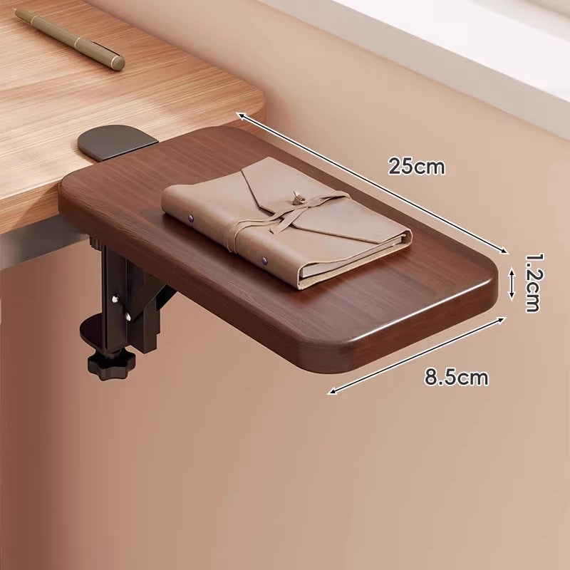Clamp-Mounted Under-Desk Adjustable Bamboo Keyboard Tray