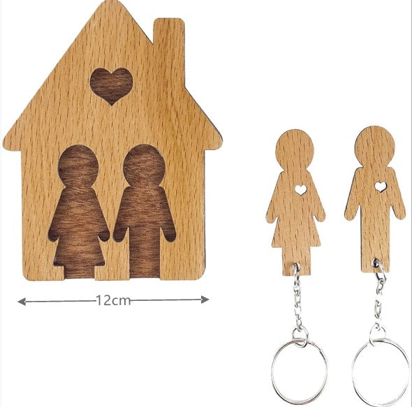 Wooden Family Keychain Holder
