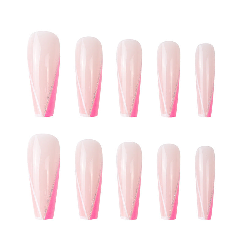 Long Stiletto Press-On Nails with Elegant French Tip Design Kalsten