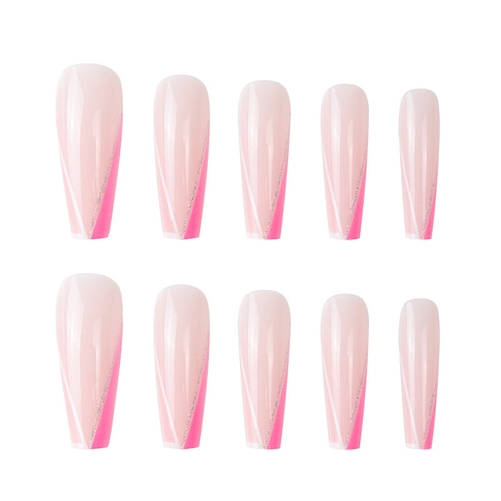 Long Stiletto Press-On Nails with Elegant French Tip Design Kalsten