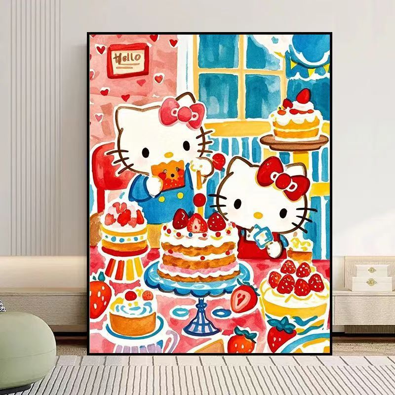 Whimsical Cat-Themed Canvas Art Print Kalsten
