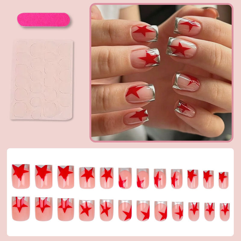 Acrylic nail set with glamorous star designs Kalsten