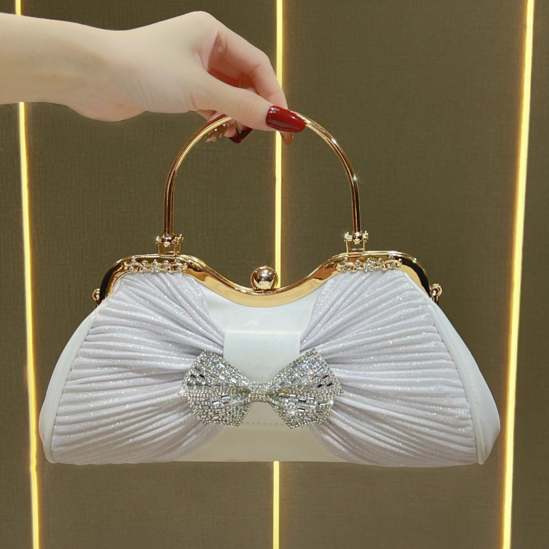 Vintage-Inspired Bow-Accent Evening Handbag