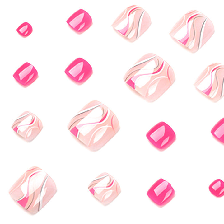 Artful toenail design with creative wave accents Kalsten