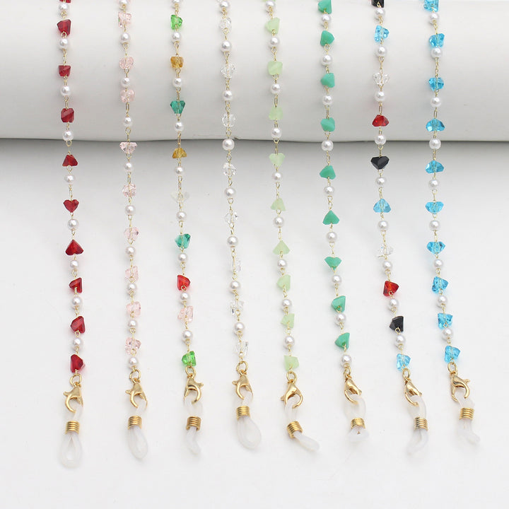 Stylish Pearl and Crystal Eyewear Chain Kalsten