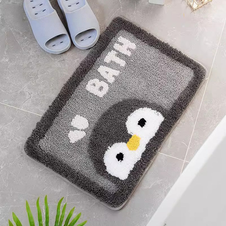 Cute Cartoon Cat-Themed Bath Mat