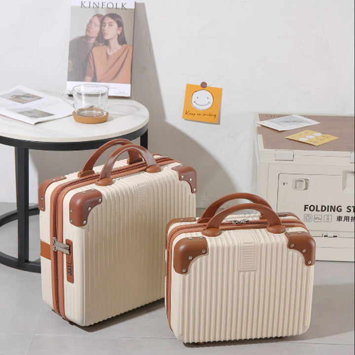 hard-shell cosmetic travel case with double top handles and reinforced corner protectors Kalsten