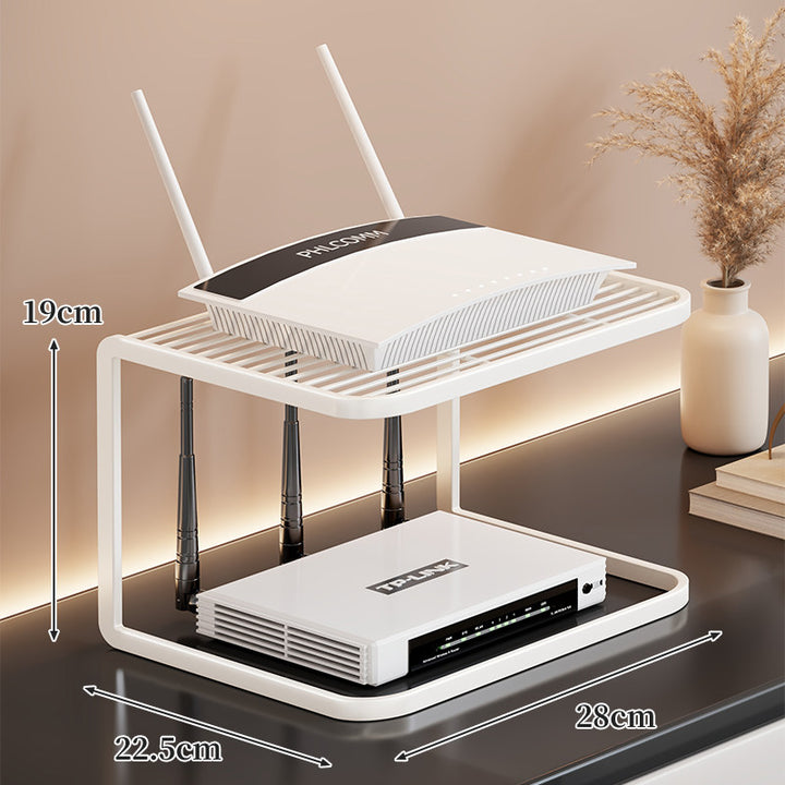 Ventilated Desktop Router and Modem Stand Organizer