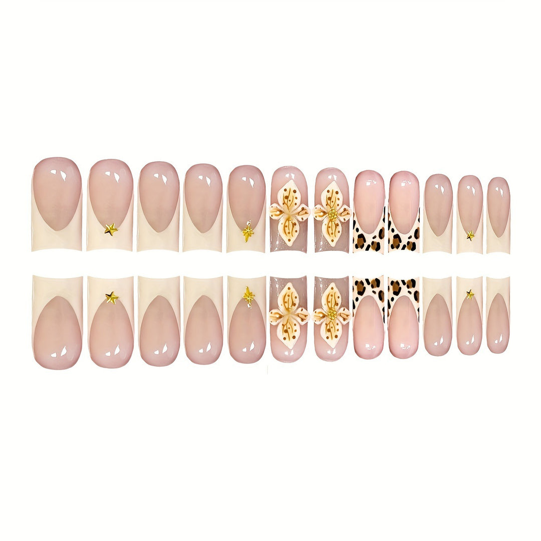 Decorative 3D Floral Press-On Nail Art Kalsten