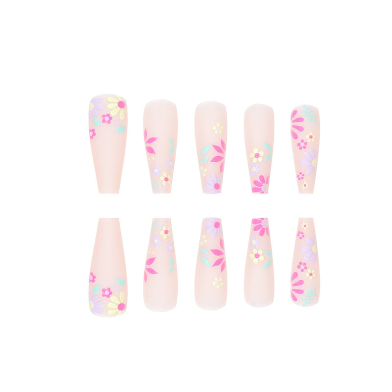Decorative Floral Press-On Nail Art Kalsten