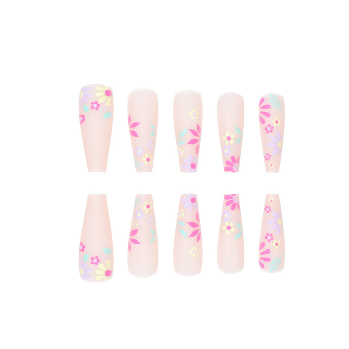 Decorative Floral Press-On Nail Art Kalsten