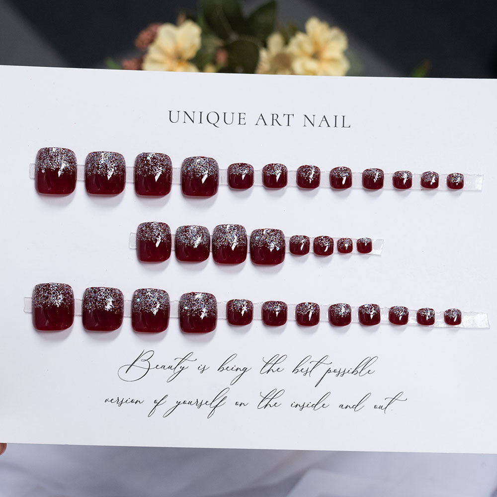 Glittery Press-On Toenails