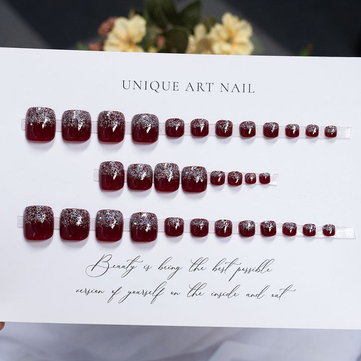 Glittery Press-On Toenails