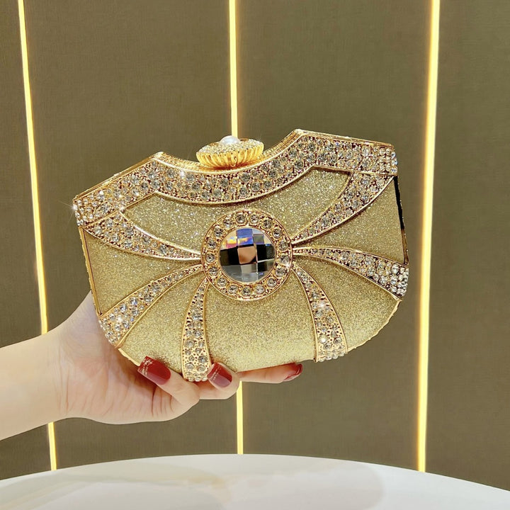 Decorative Rhinestone-Accented Evening Clutch