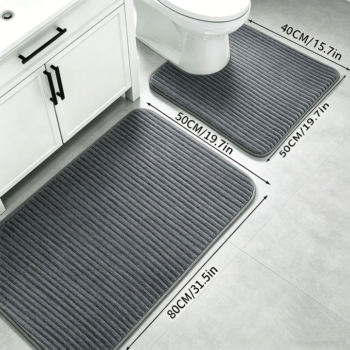 Plush Bathroom Mat Set Kalsten